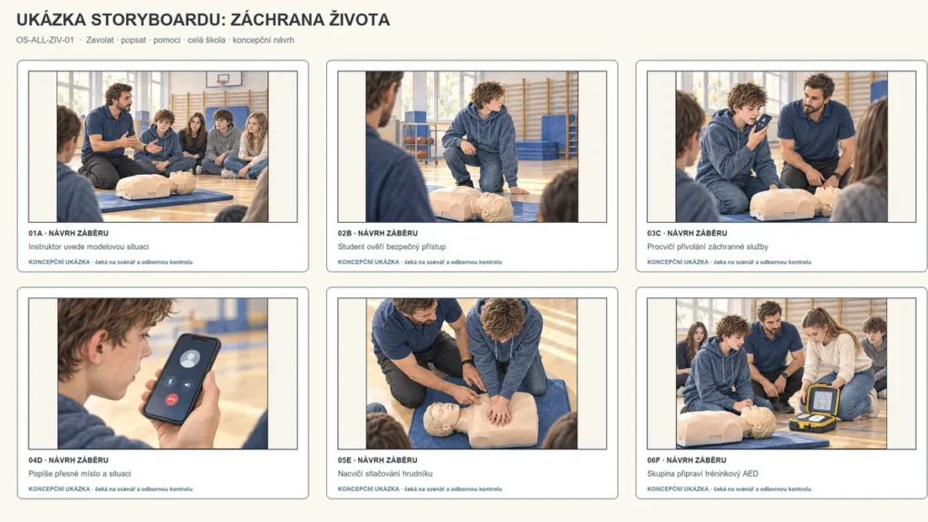 Náhled storyboardu ZÁCHRANA ŽIVOTA
