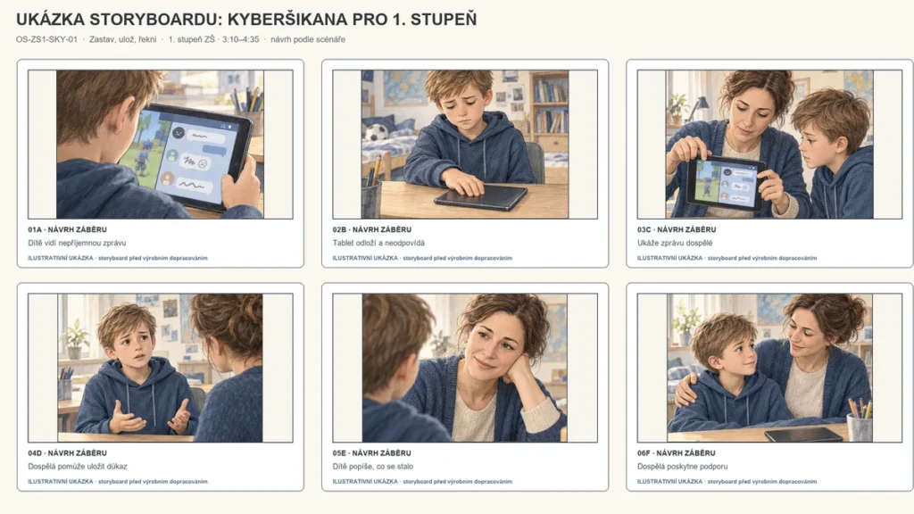 Náhled storyboardu KYBERŠIKANA PRO 1. STUPEŇ